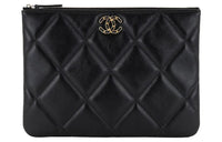 CHANEL Lambskin Clutch Women's Black