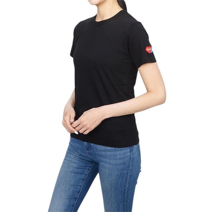 (WMNS) COMME des GARCONS PLAY FW25 Double Heart T-Shirt 'Black' AZ-T327-051-1