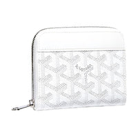 GOYARD MATIGNON Canvas With Leather Wallet Small Size Unisex White