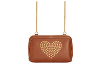 CELINE Cuir Triomphe Calfskin One Shoulder Crossbody Clutches Women's Brown