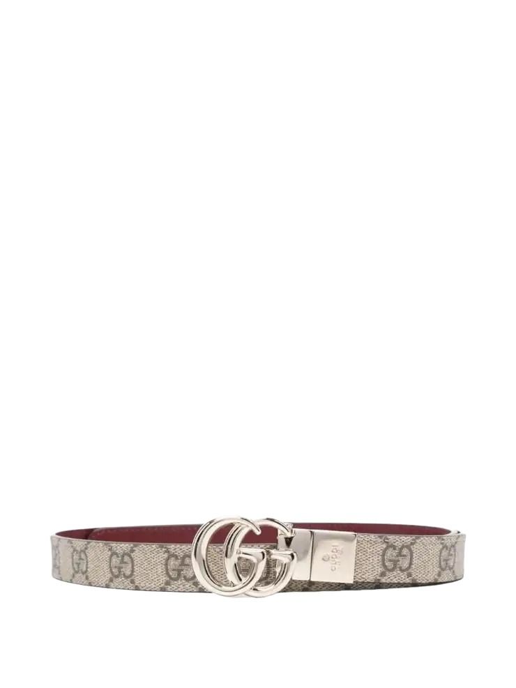 (WMNS) Gucci 25 GG Marmont Reversible Thin Belt 'Beige Red' 659418-92TIG-9792