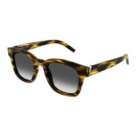 SAINT LAURENT Acetate Square Sunglasses Unisex Havana Color