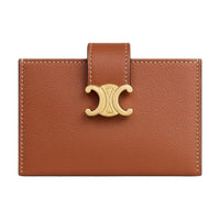 CELINE Calfskin Card Holder Women's Brown