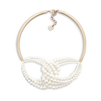 DIOR Metal Resin Pearl Necklaces Women's Gold