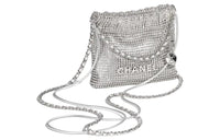 CHANEL 22Bag Leather Shoulder Bag Mini Women's Silver
