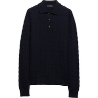 PRADA Cable knit Polo Sweater