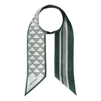 (WMNS) PRADA FW25 Printed Silk Skinny Scarf 'Green' 1FF008-2C81-F077U