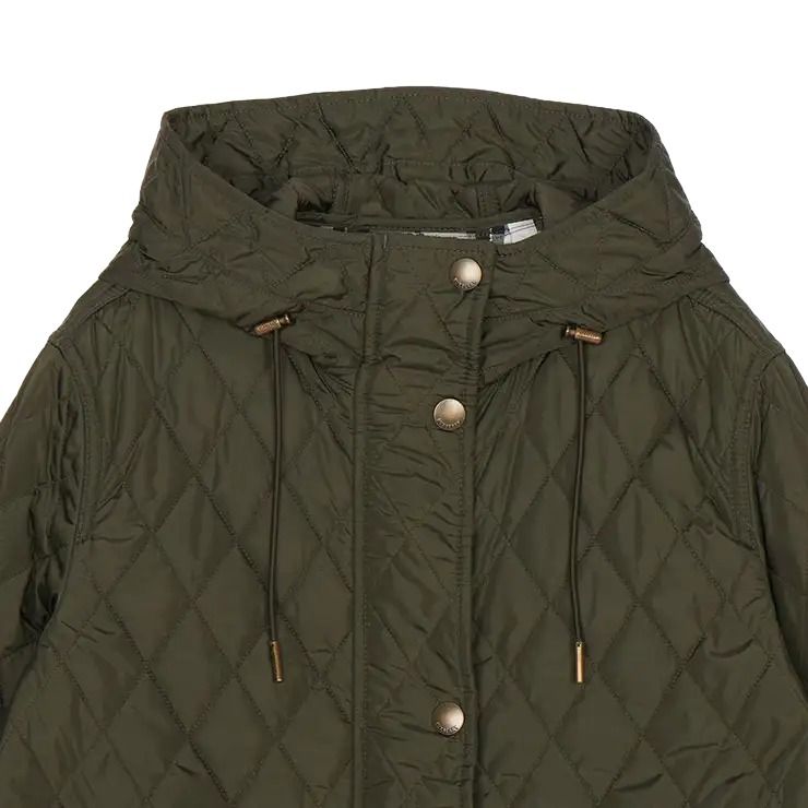 (WMNS) Burberry Hillgate Quilted Coat 'Green' 81103241