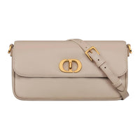 DIOR Calfskin Leather Shoulder Bag, Crossbody Bag Mini Women's Greige