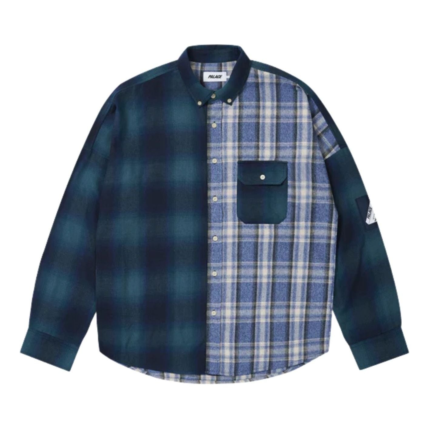 Palace SS26 Patchy Flannel Shirt 'Blue' P30SHT005