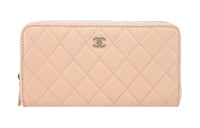 CHANEL Calfskin Wallet Women's Pink