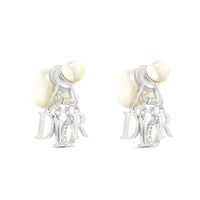 DIOR Pearl Earrings Women's Silver