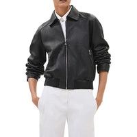 HERMES Leather Jacket Women's Black