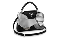 LOUIS VUITTON Capucines Cow Leather Portable Crossbody Bag Shoulder Bag Small Size Women's Silver/Black