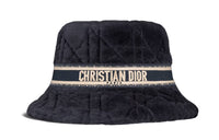 DIOR Lambskin Cotton Shearling Cotton Polyethylene Bucket Hats Women's Dark Blue
