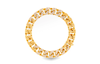 LOUIS VUITTON Cuban Chain Bracelet Yellow Gold And Diamonds