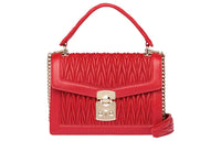 MIU MIU Cow Leather Crossbody Handbags Women's Red