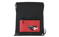 PRADA Nylon With Cow Leather Backpack Men's Black/Red