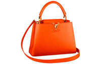 LOUIS VUITTON Capucines Cow Leather Capusin Handbag Regular Women's Saffron