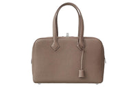 HERMES Taurillon Clemence Leather Handbag Regular Unisex Rosewood Wood Color