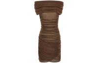 SAINT LAURENT SS24 Formalwear Sleeveless Dress Women's Umber