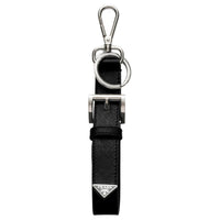 PRADA Leather Keychains Men's Black