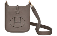 HERMES Clemence Bullock Leather Shoulder Bag, Crossbody Bag Unisex
