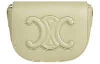 CELINE Smooth Cow Leather Crossbody Bag Shoulder Bag Women's Almond Green