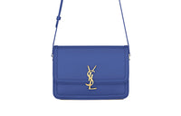 SAINT LAURENT SOLFERINO Leather Crossbody Bag Shoulder Bag Women's Sapphire Blue