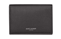 SAINT LAURENT Calfskin Card Holder Men's Gray