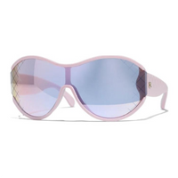CHANEL Oval Sunglasses Women's Pink
