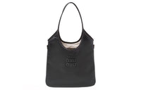 MIU MIU Leather Totes Shopping Bags Handbags Women's Black