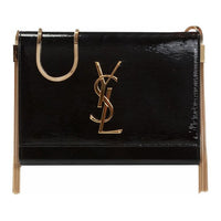 SAINT LAURENT Patent Leather Crossbody Bag Shoulder Bag Women's Black