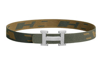HERMES Classic H Carved Pattern Smooth Buckle - Men's Width: 3.2cm