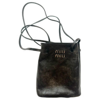 MIU MIU Nappa Leather Mini Bucket Bag Shoulder Bag Women's Brown