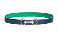 HERMES Leather Belts Women's Navy/Jasper