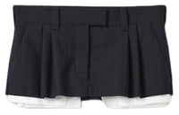 MIU MIU Logo Patch Striped Mini Skirt