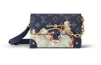 LOUIS VUITTON Steamer Monogram Coated Canvas Small Box Shoulder Bag Crossbody Bag Regular Men's Ink Blue