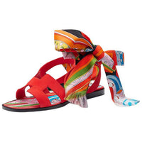 HERMES Stylish Sandals Women's Red