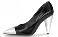 LOUIS VUITTON Effigy Cone Heel High Heels Women's Black Silver