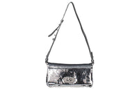 MIU MIU Leather Handbag Shoulder Bag Mini Women's Silver