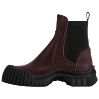 LOUIS VUITTON Ruby Short Chelsea Boots Women's Red Brown