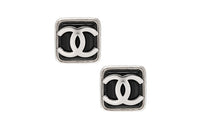 CHANEL Earrings Women's Silver/Black