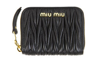 MIU MIU Soft Leather Wallet Coin Purse Women's Black