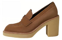 HERMES Didi-7 Chunky Heel High Heels 7cm Women's Smoke Brown