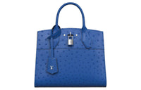LOUIS VUITTON CITY STEAMER Ostrich Leather Handbag Women's Blue