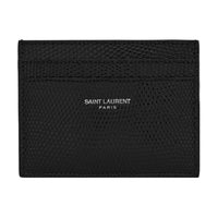SAINT LAURENT PARIS Lizard Skin Card Holder Men's Black