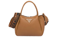 PRADA Leather Shoulder Bag Crossbody Bag Handbag Small Size Women's Caramel