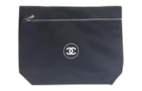 CHANEL Black Double C Logo Clutches Portable