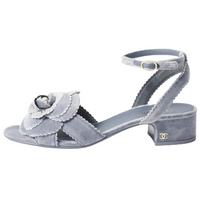 CHANEL 24B Strap Sandals 3.5cm Women's Gray